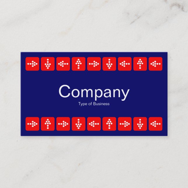 LED Style Arrows, Red - Dark Blue Business Card (Front)