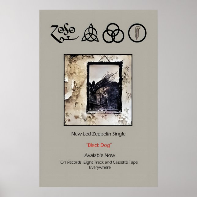 Led Zeppelin Four 1971 Promo Poster Print 1 (Front)