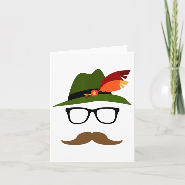 Lederhosen German Face Gles Halloween Costume  Card (Front)