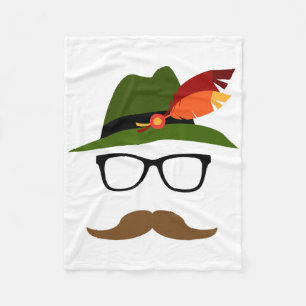 Lederhosen German Face Gles Halloween Costume Fleece Blanket