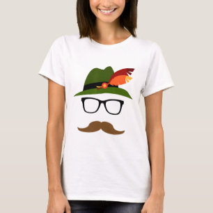 Lederhosen German Face Gles Halloween Costume T-Shirt