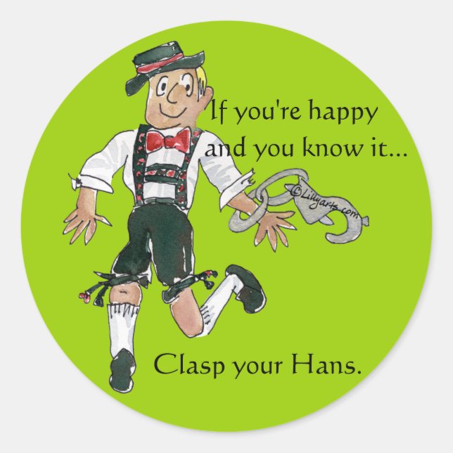Lederhosen Oktoberfest Envelope Seals Stickers (Front)
