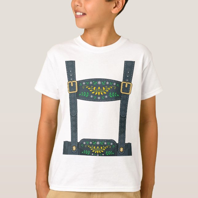 Lederhosen Oktoberfest German Festival Costume T-Shirt (Front)
