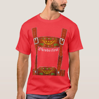 Lederhosen Suspenders Oktoberfest Halloween Bavari T-Shirt