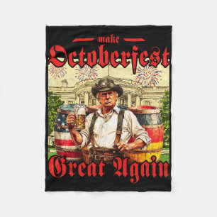 Lederhosen Trump Drinking Beer Make Great Again  Fleece Blanket