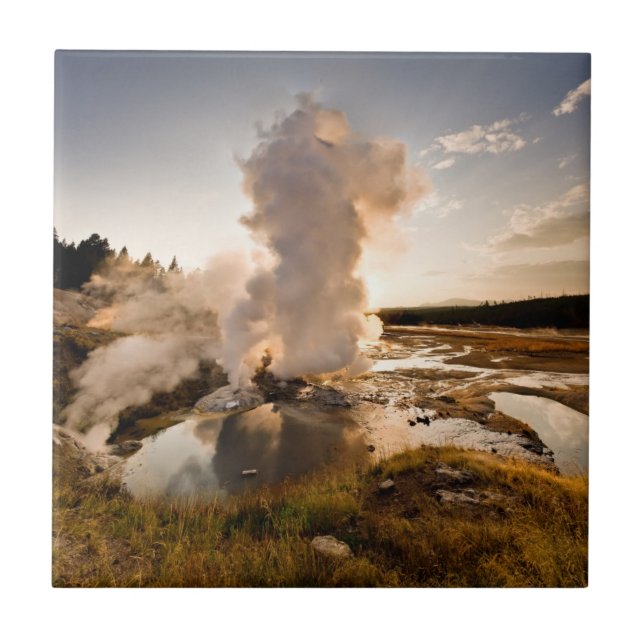 Ledge Geyser, Norris Geyser Basin Ceramic Tile (Front)