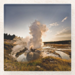 Ledge Geyser, Norris Geyser Basin Glass Coaster