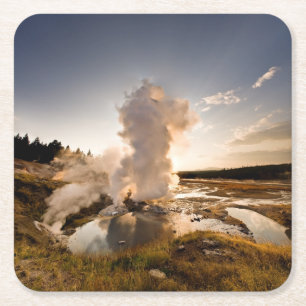 Ledge Geyser, Norris Geyser Basin Square Paper Coaster