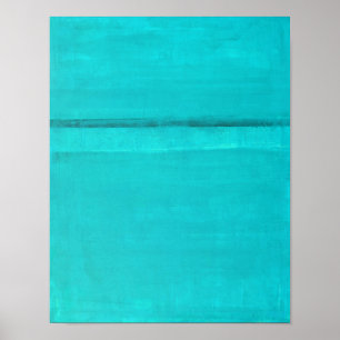 'Ledge' Turquoise Abstract Art Painting Poster