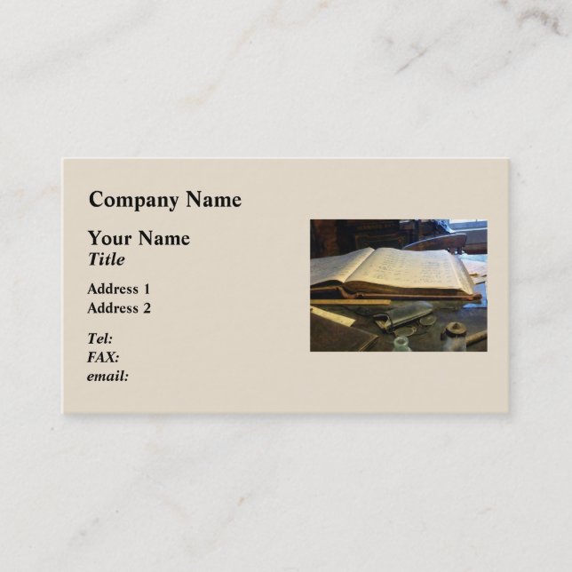 Ledger and Eyeglasses Business Card (Front)