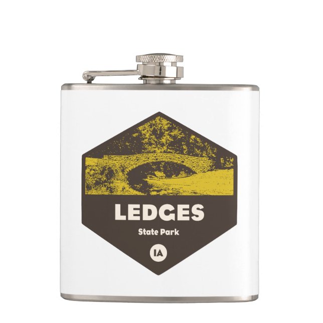 Ledges State Park Iowa Hip Flask (Front)