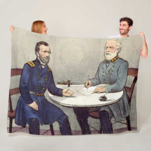 LEE and GRANT at the APPOMATTOX COURT HOUSE Fleece Blanket