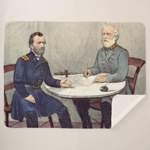 LEE and GRANT at the APPOMATTOX COURT HOUSE Sherpa Blanket