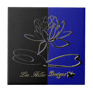 Lee Hiller Designs Accents Black Gold Blue Ceramic Tile