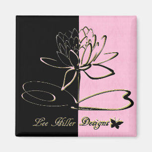 Lee Hiller Designs Accents Black Pink Gold Magnet