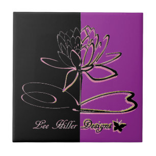 Lee Hiller Designs Accents Black Violet Gold Ceramic Tile