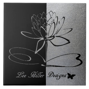 Lee Hiller Designs Logo Accents Black & Stainless Ceramic Tile