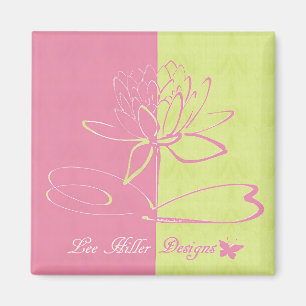 Lee Hiller Designs Logo Accents Pink Green Magnet