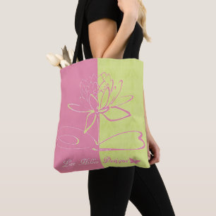 Lee Hiller Designs Logo Accents Pink Green  Tote Bag