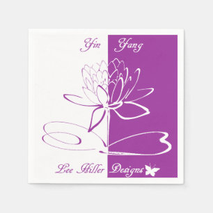 Lee Hiller Designs Logo Accents White Violet Napkin