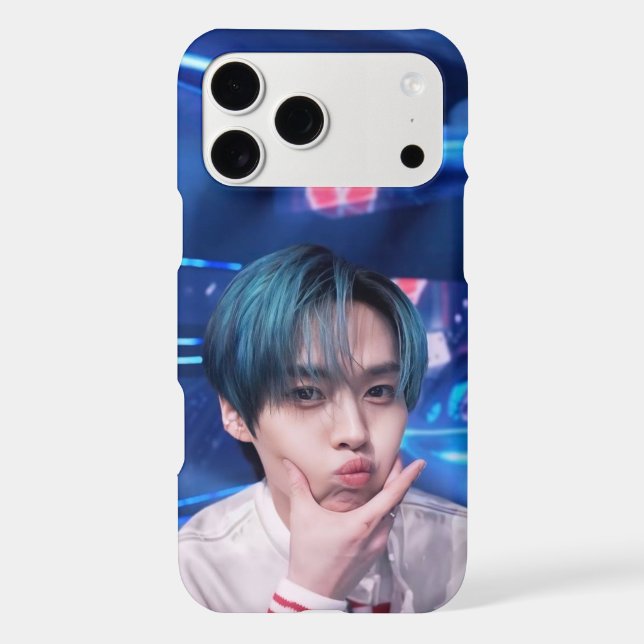 Lee Know "Pout for Karma" Blue Hair Phone Case (Back)