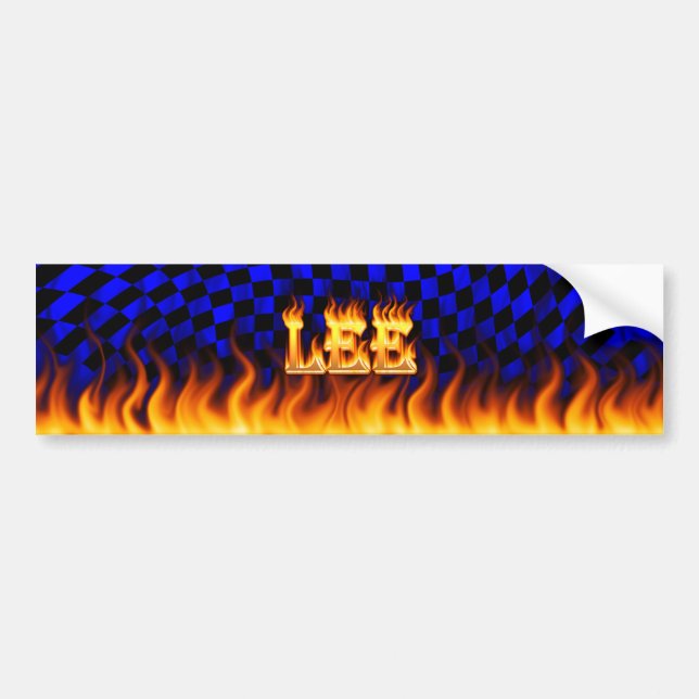 Lee real fire and flames bumper sticker design. (Front)