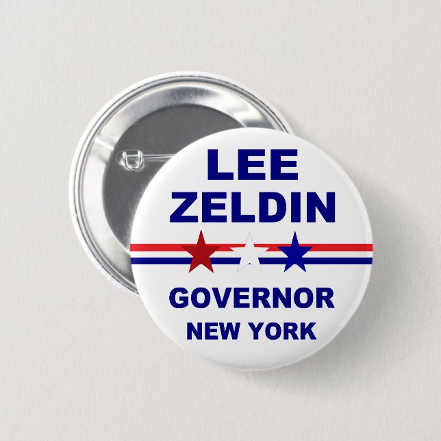 Lee Zelden Governor New York 2022 6 Cm Round Badge (Front & Back)