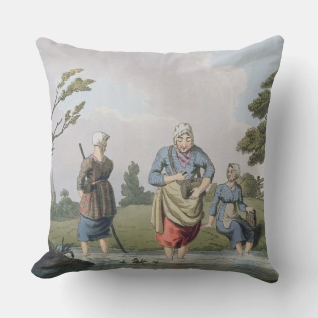 Leech Finders, from `Costume of Yorkshire' engrave Cushion (Front)