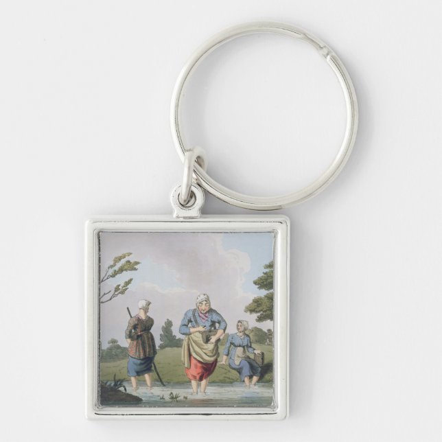 Leech Finders, from `Costume of Yorkshire' engrave Key Ring (Front)