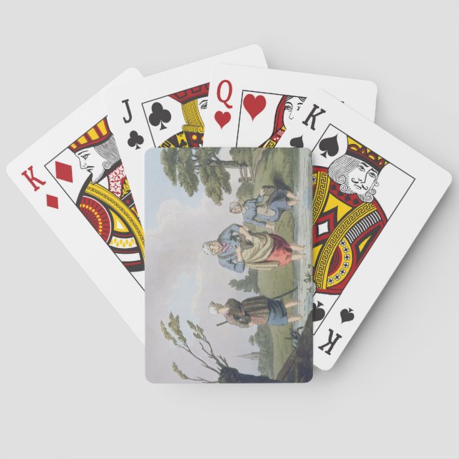 Leech Finders, from `Costume of Yorkshire' engrave Playing Cards (Back)