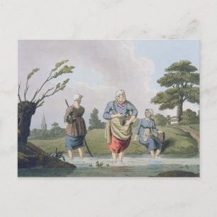 Leech Finders, from `Costume of Yorkshire' engrave Postcard