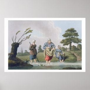 Leech Finders, from `Costume of Yorkshire' engrave Poster