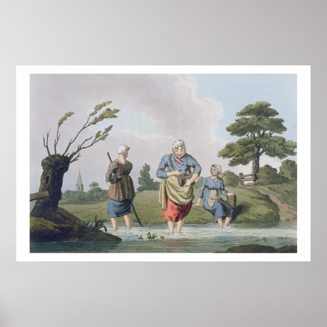 Leech Finders, from `Costume of Yorkshire' engrave Poster (Front)