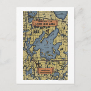 Leech Lake Area, Minnesota - Large Letter Scenes Postcard