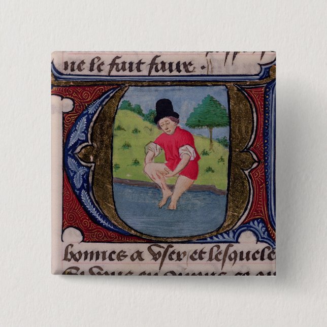 Leeching, from 'Traite de Medecine' 15 Cm Square Badge (Front)