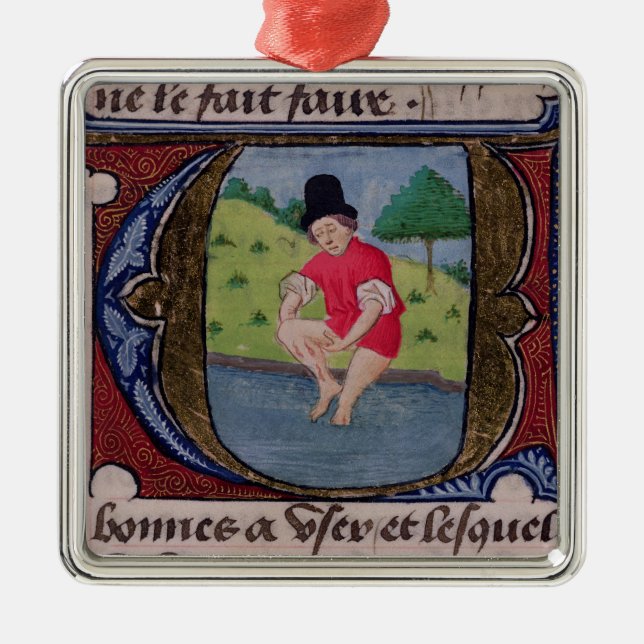 Leeching, from 'Traite de Medecine' Metal Tree Decoration (Front)