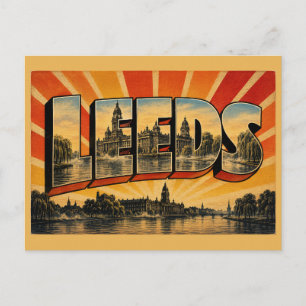 Leeds England Riverside Victorian Vintage Art Postcard