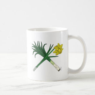 Leek and Daffodil Crossed Coffee Mug