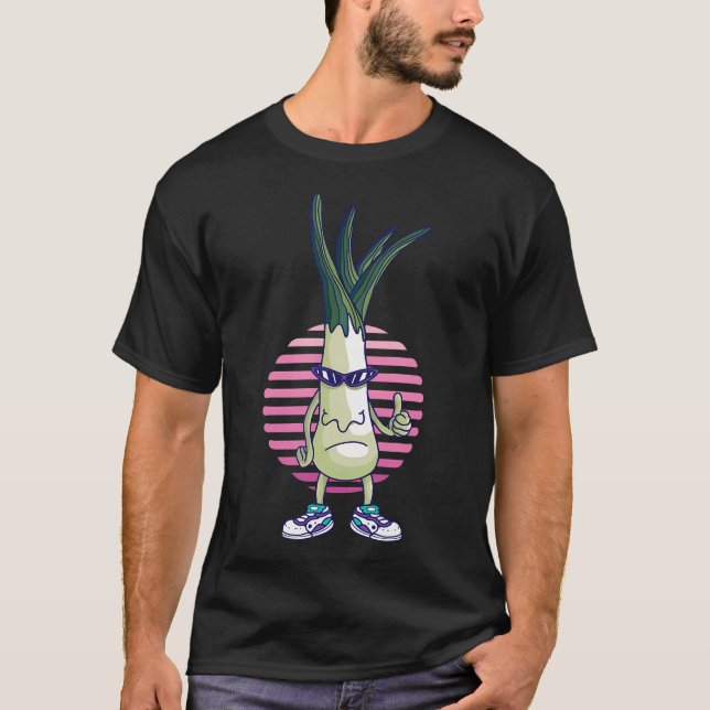 Leek Vegetable Funny Leek Design T-Shirt (Front)