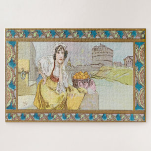 Lefèvre-Utile Biscuit Box Design by Alphonse Mucha Jigsaw Puzzle