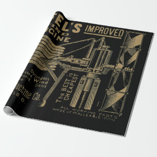 Leffel's Improved Iron Wind Engine Windmill 1885 Wrapping Paper
