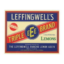 LEFFINGWELL'S CALIFORNIA LEMONS FROM WHITTIER CA