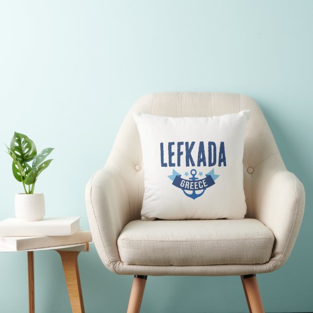 Lefkada Greece Throw Pillows (Chair)