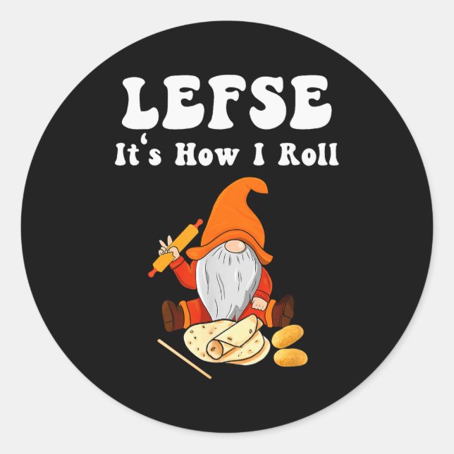 Lefse It's How I Roll Christmas  Classic Round Sticker (Front)