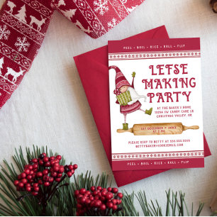 Lefse Making Party Holiday Party Invitation