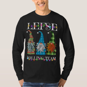 Lefse Making Rolling Team Garden Gnome Christmas P T-Shirt