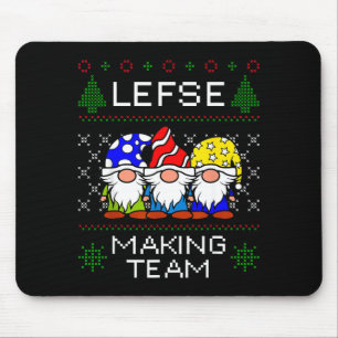 Lefse Making Team Ugly Christmas Sweater  Mouse Pad