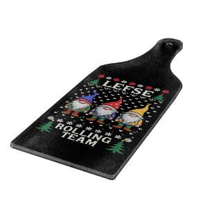 Lefse Rolling Team Christmas Baking Gnome Xmas Cutting Board