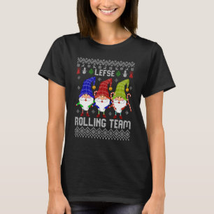 Lefse Rolling Team Christmas Baking Tomte Gnome Xm T-Shirt