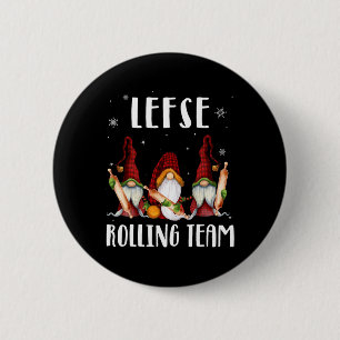 Lefse Rolling Team Gnomes Christmas Xmas Plaid Kid 6 Cm Round Badge